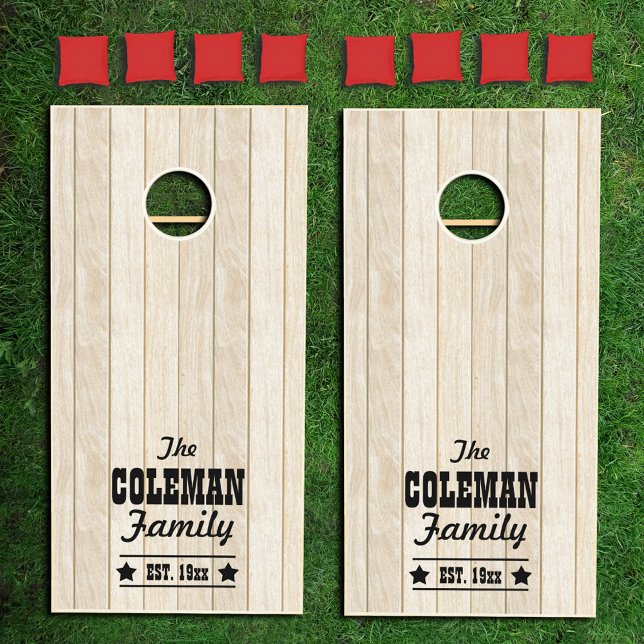 Light Wood-look Personalized Cornhole Set (Creator Uploaded)