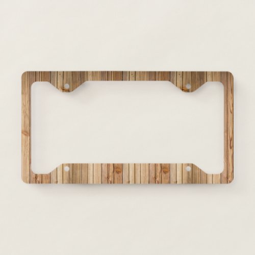 Light Wood Paneling License Plate Frame