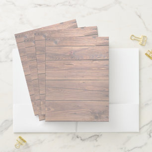 Light Wood Planks Patterned Pocket Folders