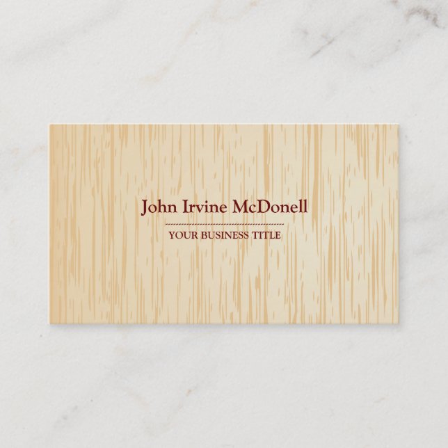 Light  Wood Texture Business Card (Front)