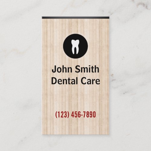 Light Wood Texture Dental Care Business Card