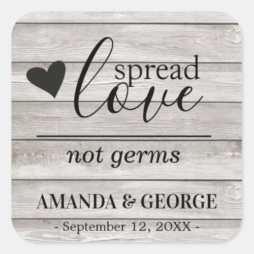 Light Wood Wedding Hand Sanitizer labels