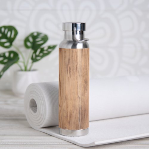 Light Wooden Board with Smooth Wood Grain Knots Water Bottle