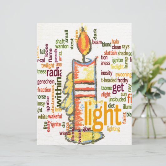 Light Word Cloud Art Print (Standing Front)