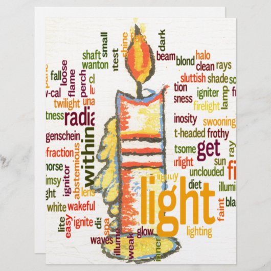 Light Word Cloud Art Print (Front/Back)