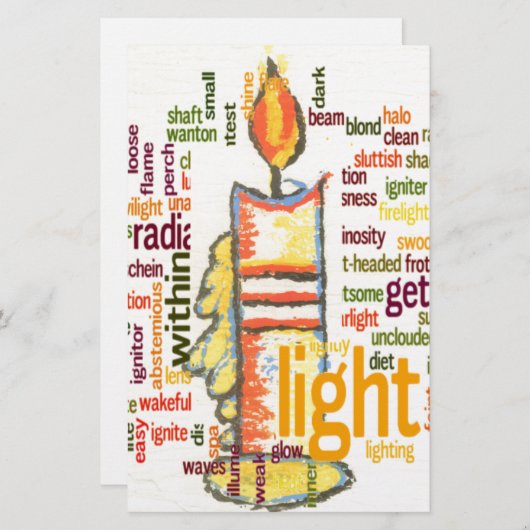 Light Word Cloud Art Print (Front/Back)