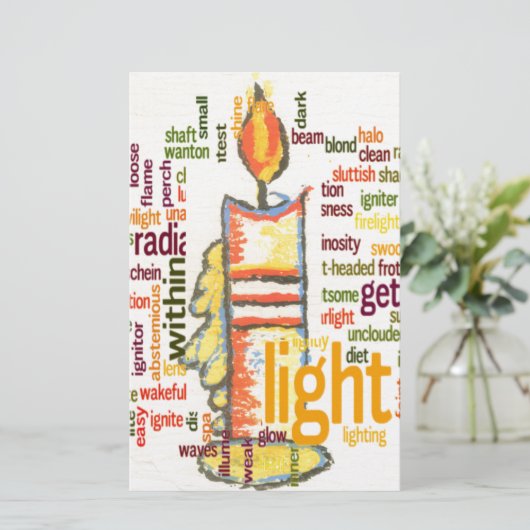 Light Word Cloud Art Print (Standing Front)