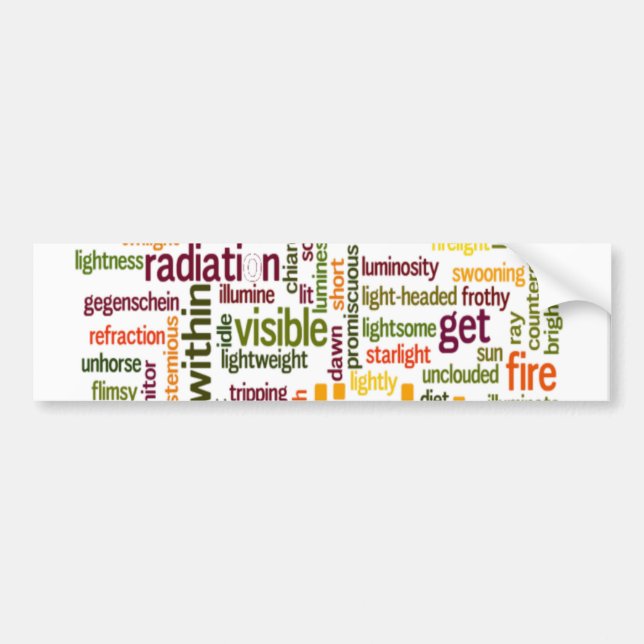 Light Word Cloud Art Print Bumper Sticker (Front)
