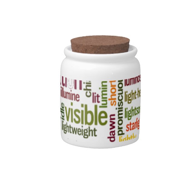 Light Word Cloud Art Print Candy Jar (Front)