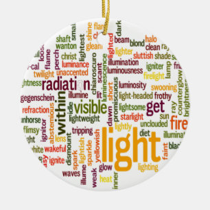 Light Word Cloud Art Print Ceramic Ornament