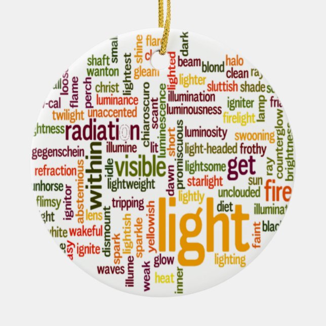 Light Word Cloud Art Print Ceramic Ornament (Front)