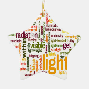 Light Word Cloud Art Print Ceramic Ornament