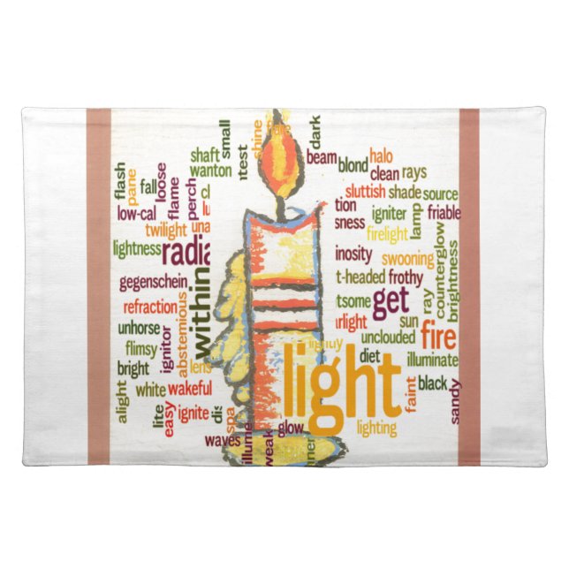 Light Word Cloud Art Print Cloth Placemat (Front)