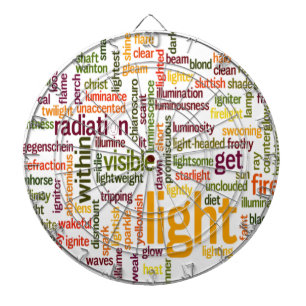 Light Word Cloud Art Print Dartboard With Darts