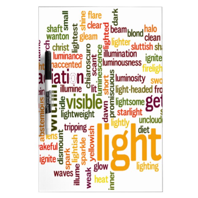 Light Word Cloud Art Print Dry Erase Board (Front)