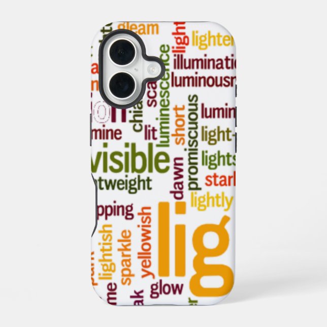 Light Word Cloud Art Print Iphone Case (Back)