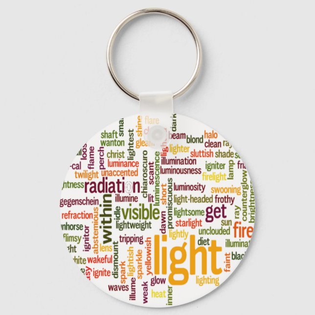 Light Word Cloud Art Print Keychain (Front)