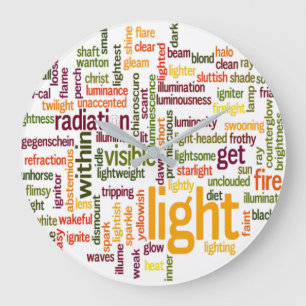 Light Word Cloud Art Print Large Clock