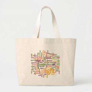 Light Word Cloud Art Print Large Tote Bag