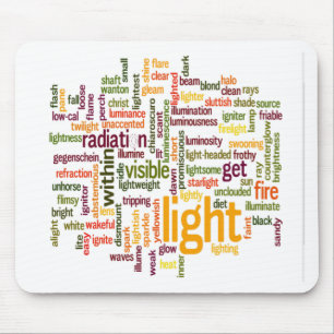 Light Word Cloud Art Print Mouse Pad