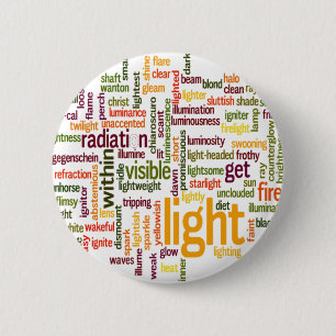 Light Word Cloud Art Print Pinback Button