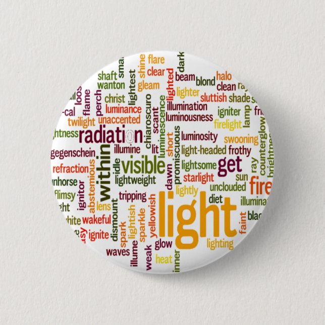 Light Word Cloud Art Print Pinback Button (Front)