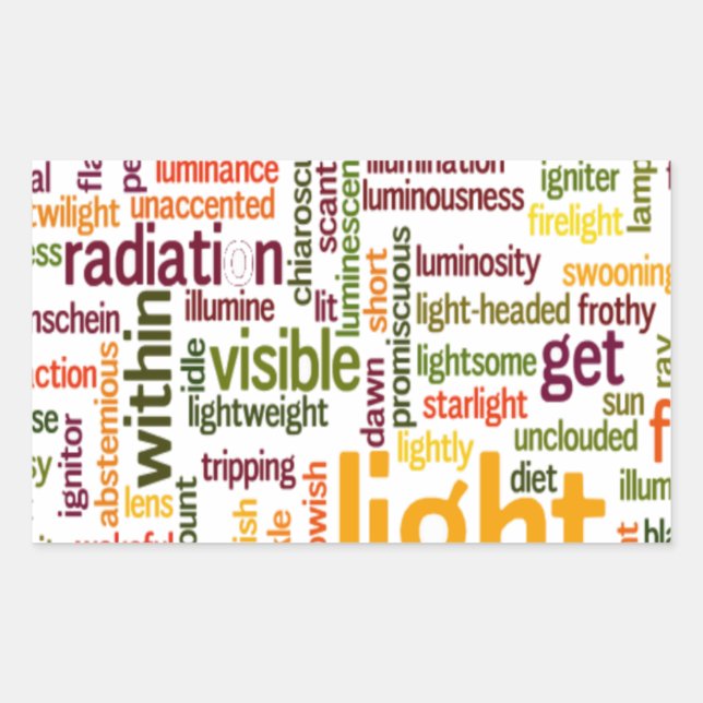 Light Word Cloud Art Print Rectangular Sticker (Front)