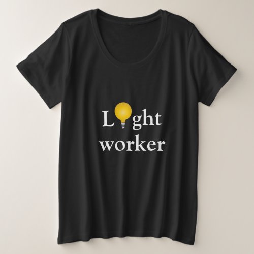 Light worker positive energy light bulb dark shirt