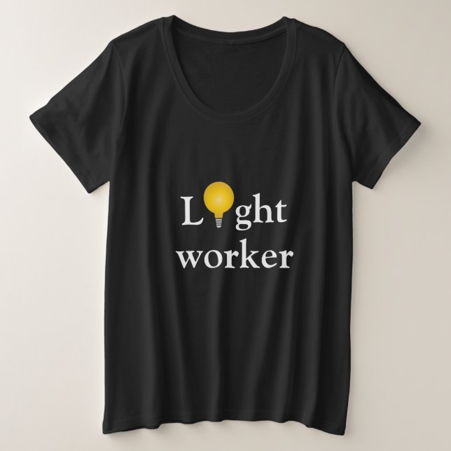 Light worker positive energy light bulb dark shirt (Design Front)