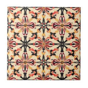 Light Yellow Abstract Pattern Ceramic Tile