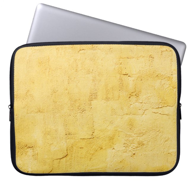 light yellow abstract textured plaster on the wall laptop sleeve (Front)