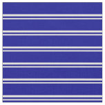 [ Thumbnail: Light Yellow and Dark Blue Colored Stripes Fabric ]