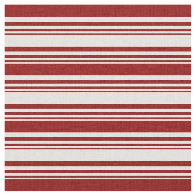 Light Yellow and Dark Red Lines Pattern Fabric (Close Up)