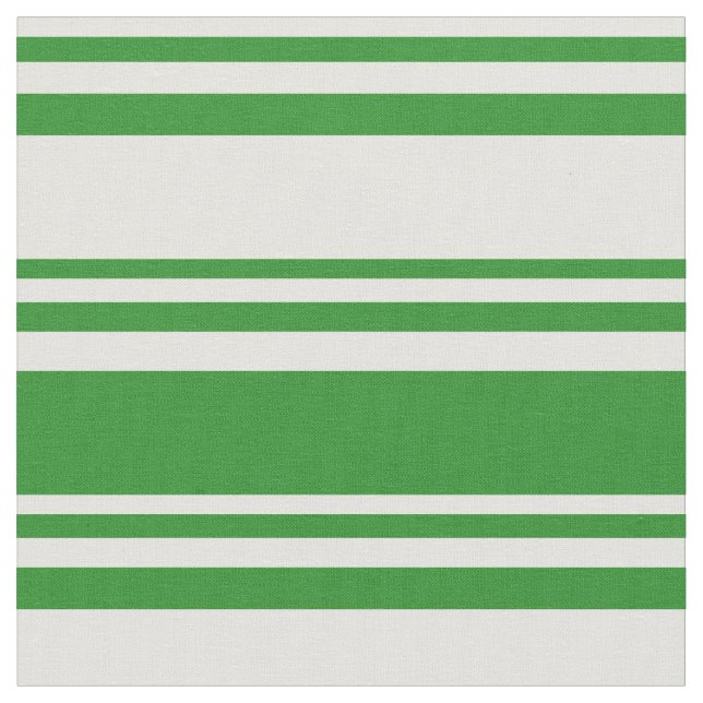 Light Yellow and Forest Green Lined Pattern Fabric (Close Up)