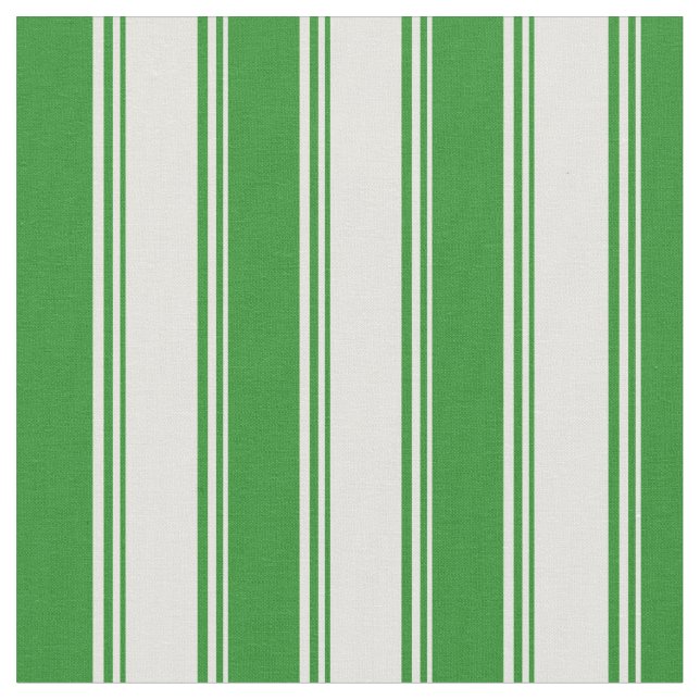 Light Yellow and Forest Green Lines Pattern Fabric (Close Up)