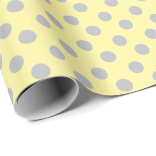 Light Yellow and Gray Polka Dots Wrapping Paper