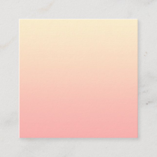 Light Yellow and Pink Gradient Square Business Card (Front)