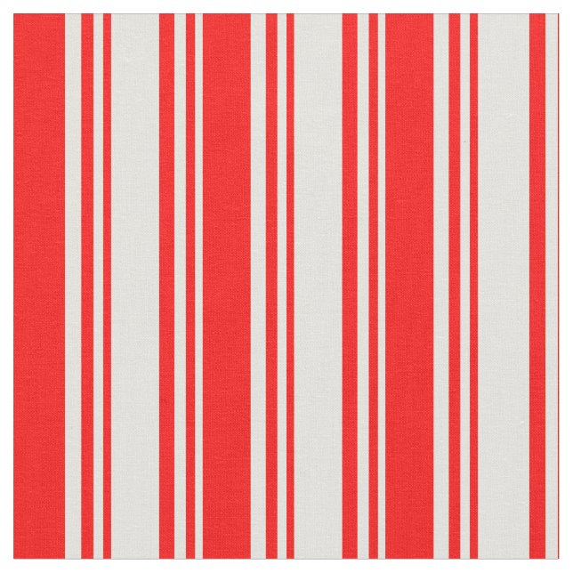 Light Yellow and Red Lines/Stripes Pattern Fabric (Close Up)