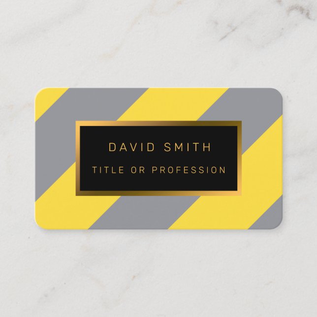 Light Yellow And Soft Gray Customize Business Card (Front)
