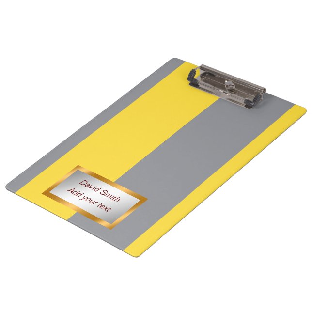 Light Yellow And Soft Gray Customize Clipboard (Angled)