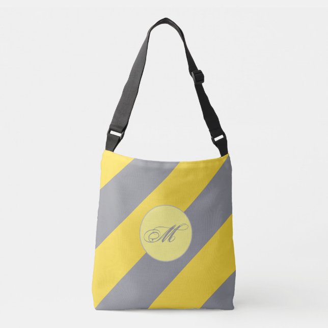 Light Yellow And Soft Gray Customize Crossbody Bag (Front)