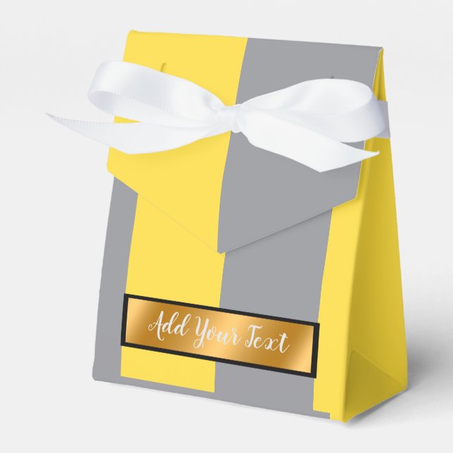 Light Yellow And Soft Gray Customize Favor Boxes (Front Side)