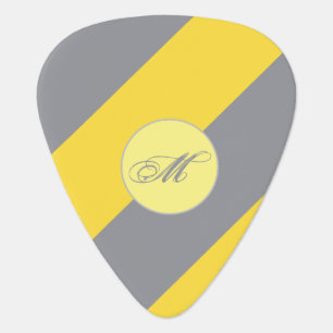 Light Yellow And Soft Gray Customize Guitar Pick