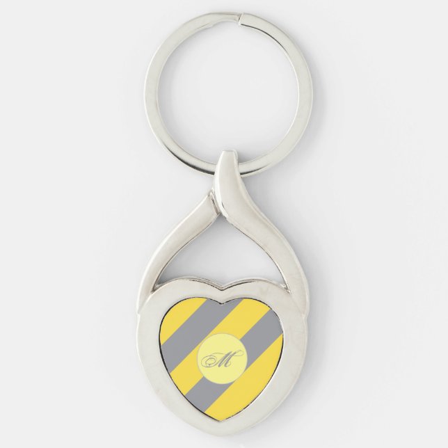 Light Yellow And Soft Gray Customize Keychain (Front)