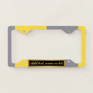 Light Yellow And Soft Gray Customize License Plate Frame