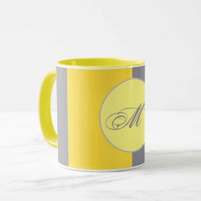 Light Yellow And Soft Gray Customize Mug (Front Left)