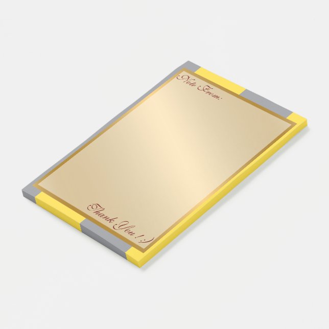 Light Yellow And Soft Gray Customize Post-it Notes (Angled)