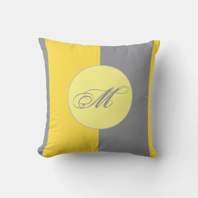 Light Yellow And Soft Gray Customize Throw Pillow (Front)