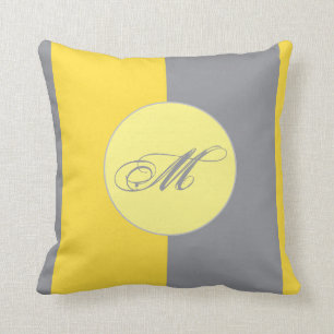 Light Yellow And Soft Gray Customize Throw Pillow