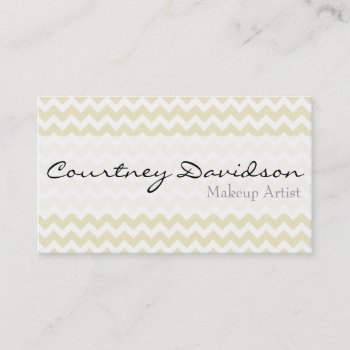 Light Yellow Chevron Business Cards by Mintleafstudio at Zazzle